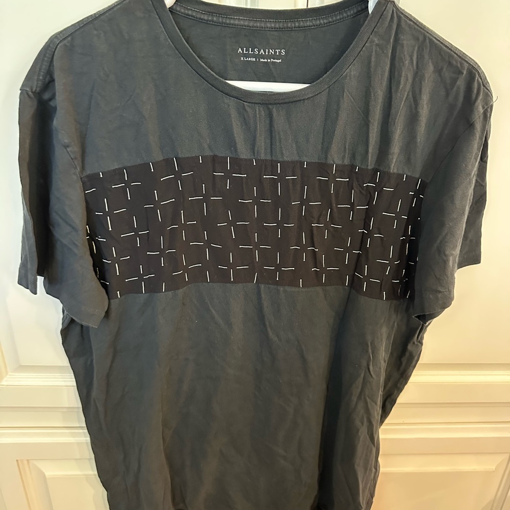 All Saints Men's Gray T-Shirt
